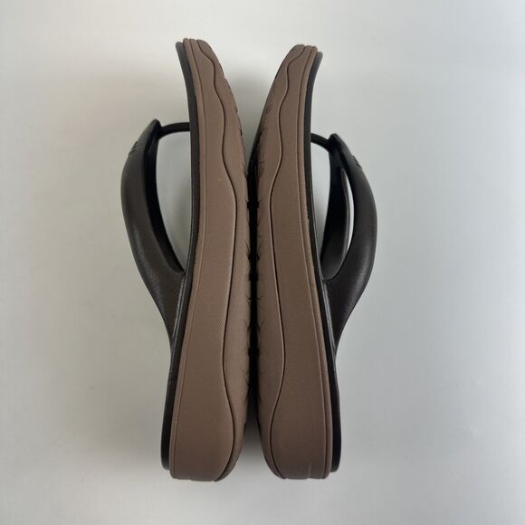FitFlop Relieff Recovery Toe Post Sandals Brown Slip On EVA Comfort Womens 10 - Picture 9 of 11